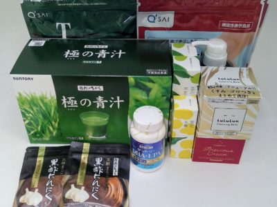 大阪府のお客様よりサントリー、キューサイの商品をお売りいただきました。