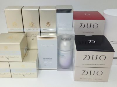 大阪府のお客様よりハイサイド、アユーラ、SHIRO、DUOの商品をお売りいただきました。